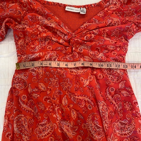 Sincerely Jules Red-Orange Paisley Dress - Picture 7 of 8